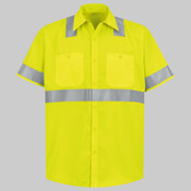 High Visibility Safety Short Sleeve Work Shirt - Tall Sizes