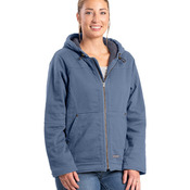 Ladies' Sherpa-Lined Twill Hooded Jacket