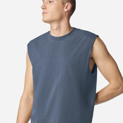 Unisex Heavyweight Cotton Garment-Dyed Mid-Length Muscle Tee