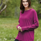 Garment-Dyed Drop-Shoulder Long Sleeve T-Shirt